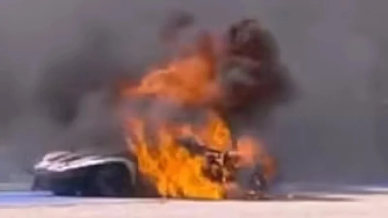 Lamborghini se incendia tras violento choque en el GT World Challenge
