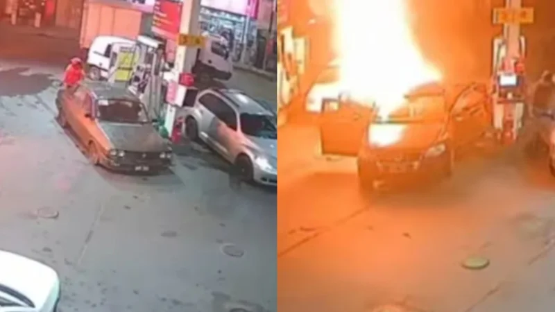 Auto se incendia tras cargar diésel por error en Argentina
