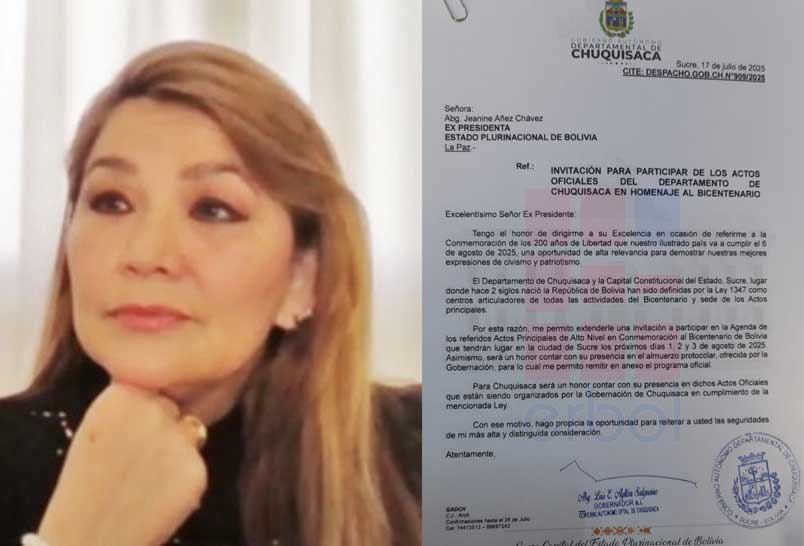 Añez recibe invitación como expresidente para actos del Bicentenario en Sucre