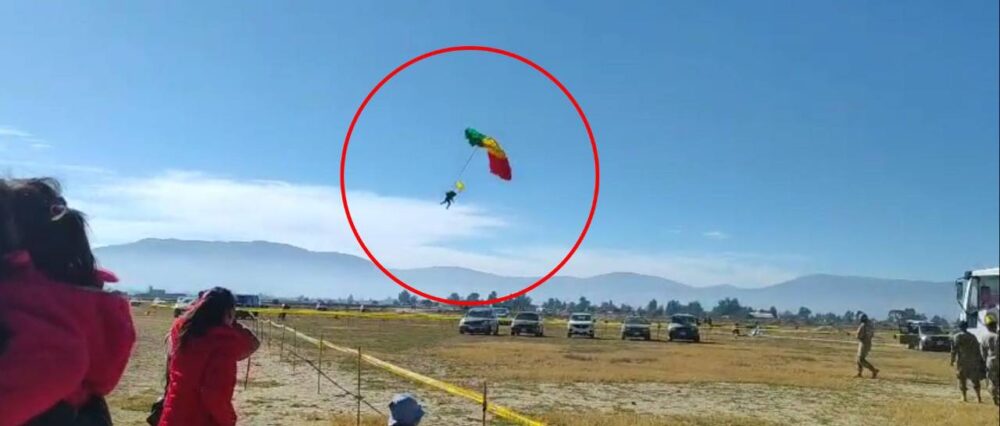 Joven sufre grave accidente en paracaídas en Cochabamba