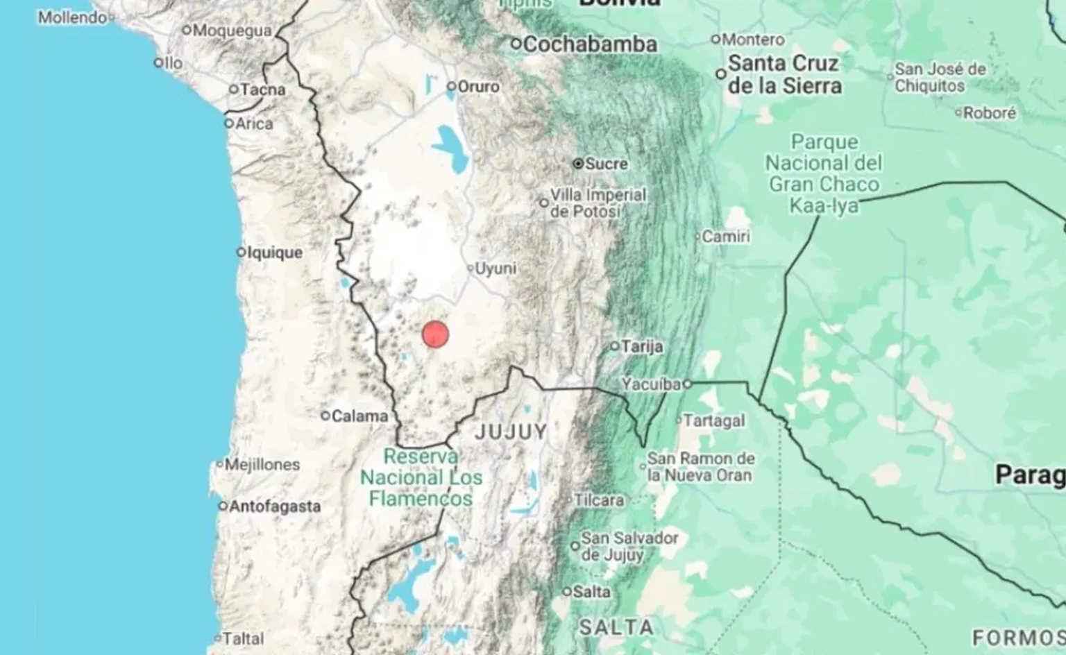Sismo de magnitud 5.4 se registra en Potosí con epicentro en Nor Lípez