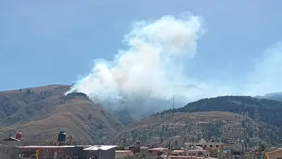 Reportan incendio forestal en el Parque Nacional Tunari