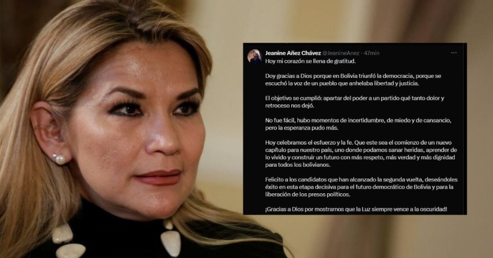 Jeanine Áñez se pronuncia tras las elecciones y celebra el “triunfo de la democracia”