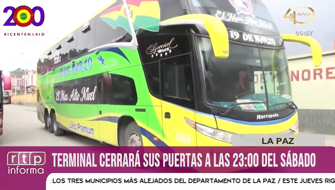 Terminal de La Paz cerrará a las 23:00 horas del sábado