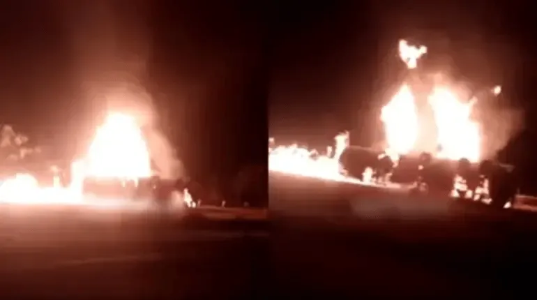 Camión cisterna explota tras choque en Santa Cruz