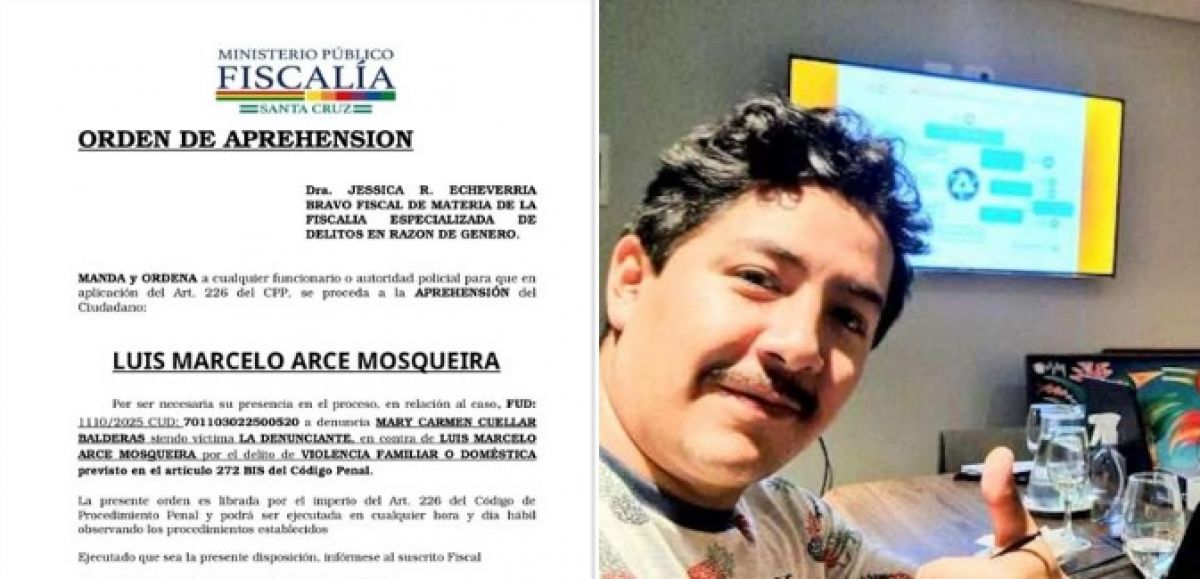 Fiscalía activa búsqueda de Marcelo Arce tras denuncia por violencia familiar