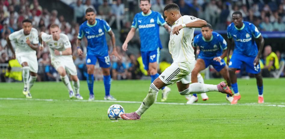 El Real Madrid gana al Marsella en su debut en Champions gracias a dos penaltis de Mbappé.
