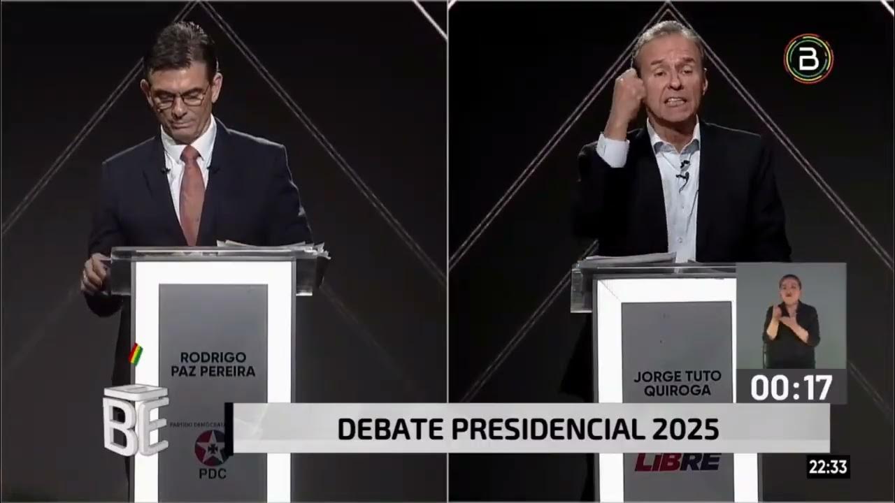 Rodrigo Paz y Jorge Quiroga protagonizan un histórico debate rumbo al balotaje presidencial