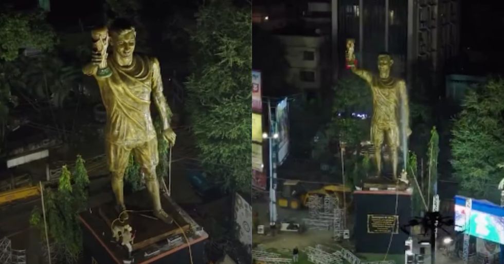 La India inaugura la estatua más grande del mundo dedicada a Lionel Messi