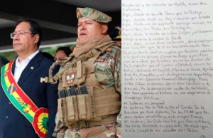 Ex general, Zuñiga, se pronunció mediante una carta a Arce. Foto: ERBOL