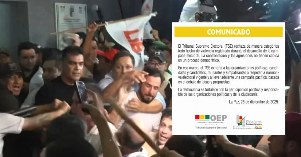 TSE condena violencia en el TED Santa Cruz y pide una campaña sin confrontaciones