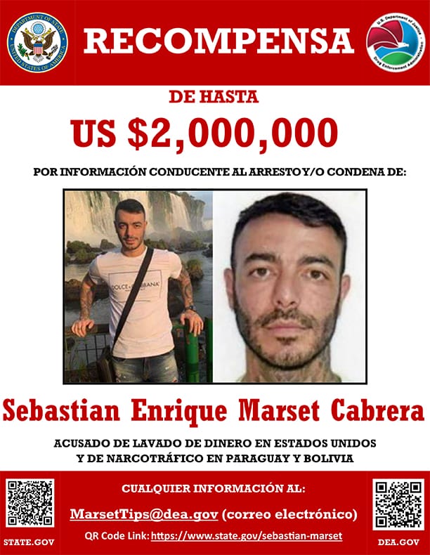 Gobierno gestionará recompensa de $us 2 millones por captura de Marset