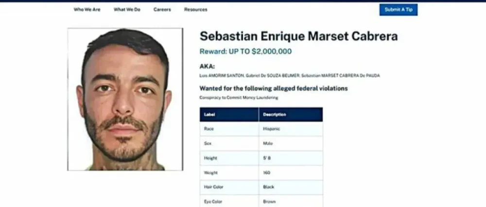 DEA ofrecía recompensa de $us 2 millones por Sebastián Marset