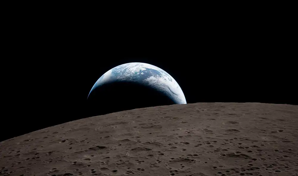 Inédito video muestra el “ocaso” de la Tierra desde órbita lunar