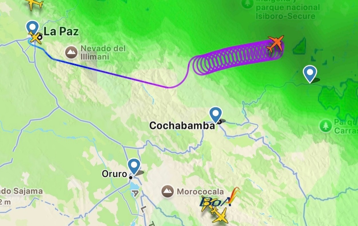 Cronología del vuelo: Avión pierde contacto, gira sin control y desaparece en Cochabamba