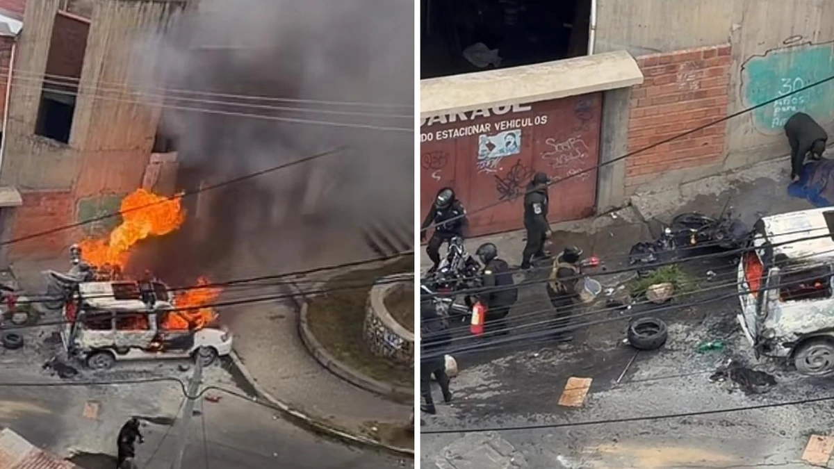 Reportan incendios y actos vandálicos cerca de la Felcc en La Paz