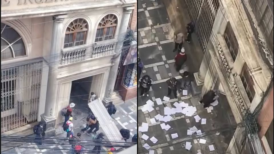 Violencia y saqueos se registran tras llegada de marchistas a La Paz