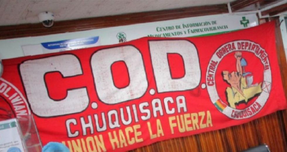 COD Chuquisaca no acata paro de la COB, pero enviará contingente a marchas en La Paz