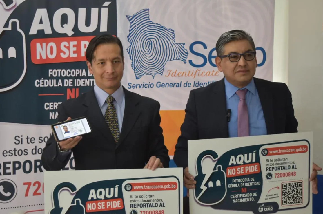 El Segip reemplaza las fotocopias por la cédula de identidad digital en Bolivia