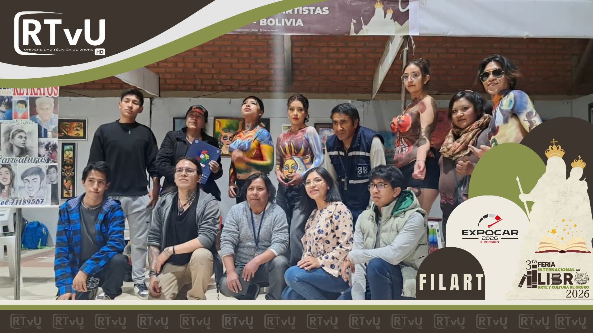 La ABAP y «Oruro Models» llevan la magia del Carnaval a la Filart con arte corporal en vivo