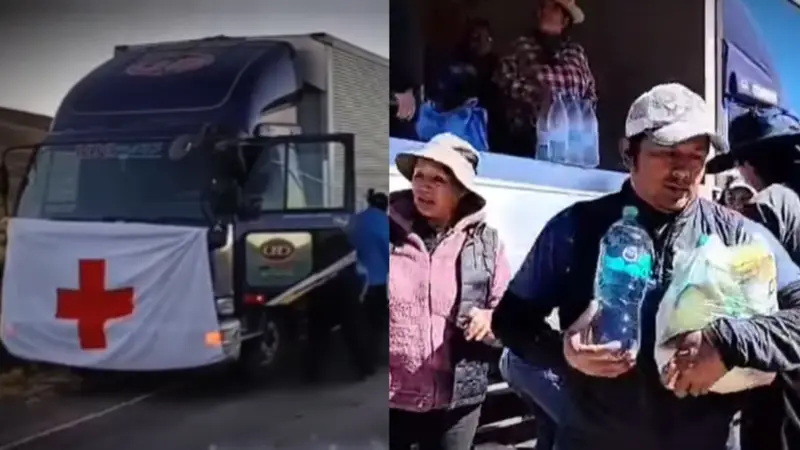 Llevan alimentos y atención médica a choferes varados en la ruta Cochabamba-Oruro