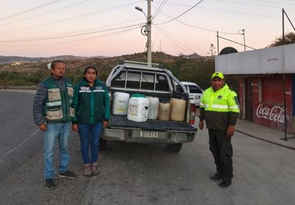 ANH decomisa más de 110 litros de gasolina en operativo realizado en Yotala