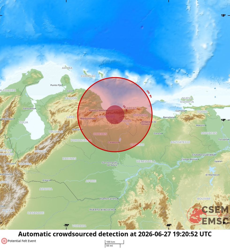 Nuevo sismo de magnitud 4,8 sacude la costa de Venezuela