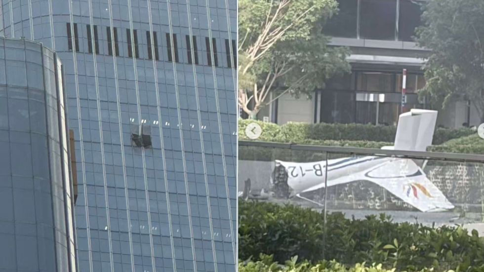 Avioneta se estrella contra el edificio más alto de Pekín