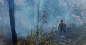 Brigadas controlan incendio forestal en el cerro Sica Sica
