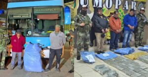 Umopar incauta casi 200 kilos de marihuana y aprehende a cinco personas